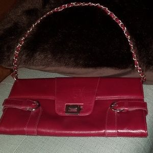 Naturalizer Cranberry Leather Clutch